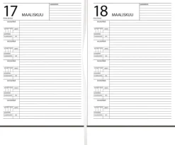 5 vuoden kalenteri, päiväämätön, harmaa