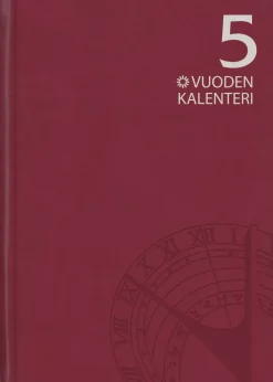 5 vuoden kalenteri, päiväämätön, viininpunainen