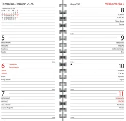 Agenda horizontal, ruskea 2026