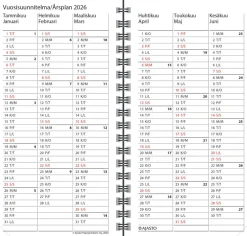 Agenda horizontal, ruskea 2026