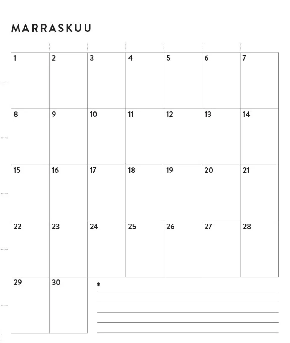 Ajaton seinäkalenteri