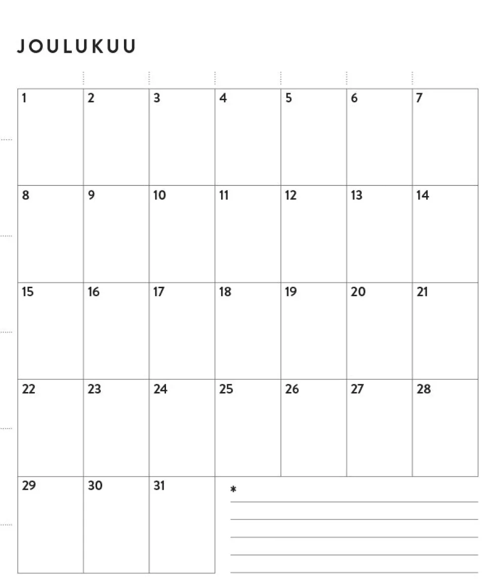 Ajaton seinäkalenteri