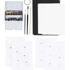 Aloituspakkaus vesivärimaalaus kukkatekniikat