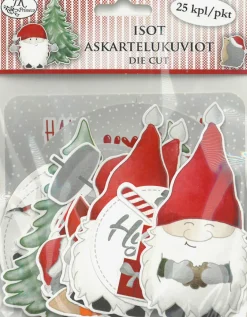Askartelukuvio iso 25 kpl Joulutoivotukset ja hahmot