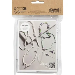 Askartelupakkaus kristallihelmet vihreät ja liilat sävyt