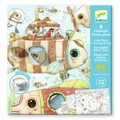 Askartelusetti Malon matka värityskuvat kurkistusluukuilla Djeco