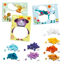 Askartelusetti pompom-pennut Djeco