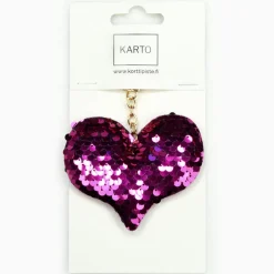Avaimenperä Sydän Glitter pinkki