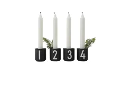 Espresso Cup Set 1-4 Design Letters, musta