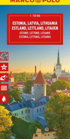 Estonia, Latvia, Lithuania - Marco Polo Road map