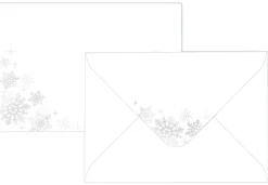 Foliokirjekuori C6 lumihiutale hopea, valkoinen 10kpl/pkt