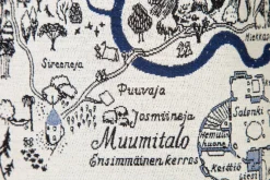 Gobeliinikassi Muumilaakson kartta, 34 x 47 cm