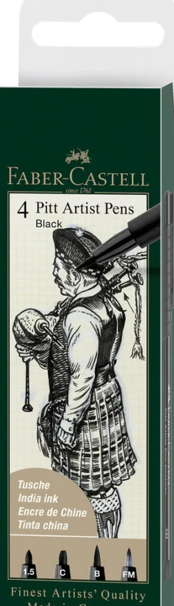 Huopakynä 4 kpl India Ink Pitt Artist Faber-Castell