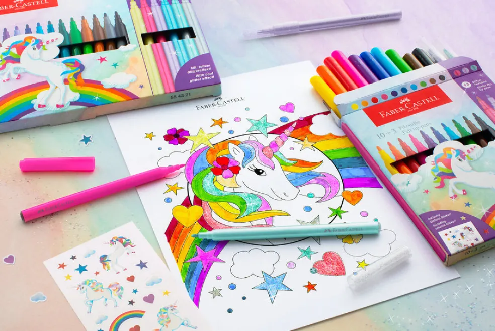 Huopakynä 10+3 kpl yksisarvinen Faber-Castell