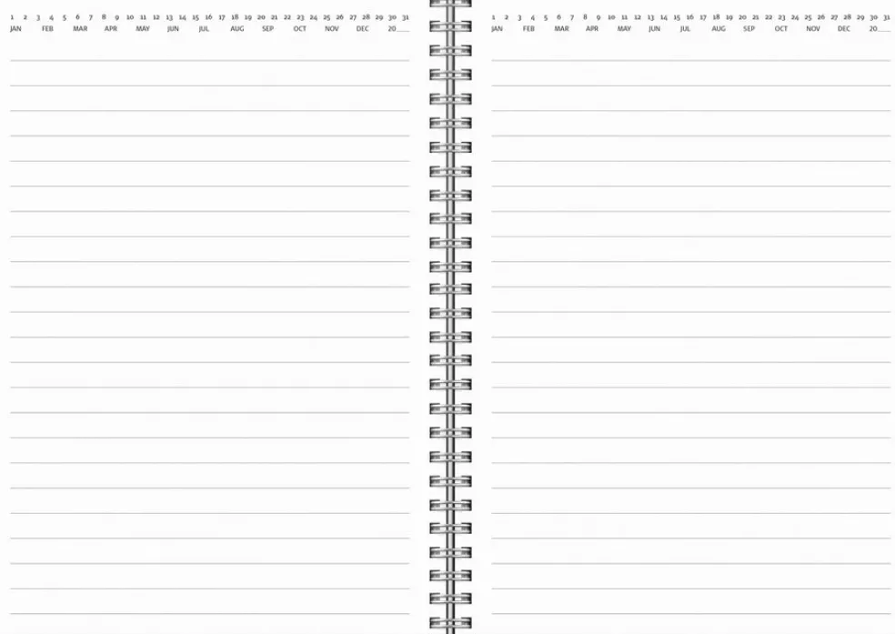 Iso Notes (kalenteri + kierrevihko) musta keinonahka 2026