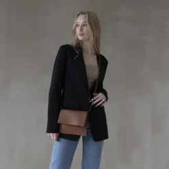 Jemma laukku Miiko hirvennahkaa, ruskea 20x16,5cm