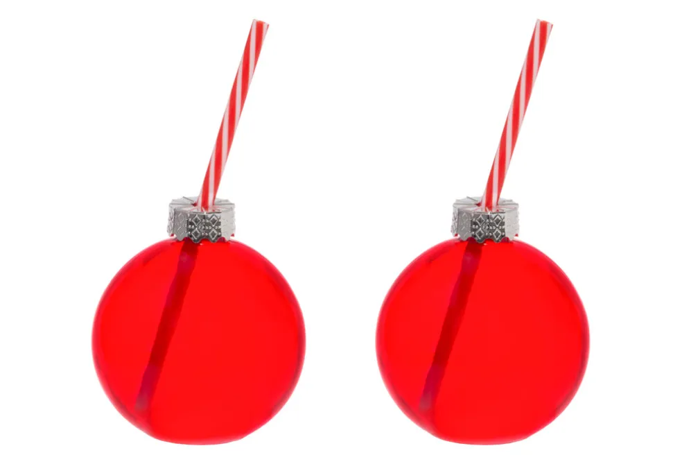 Joulupallo pillilasi 40 cl Winteria 2 kpl, punainen