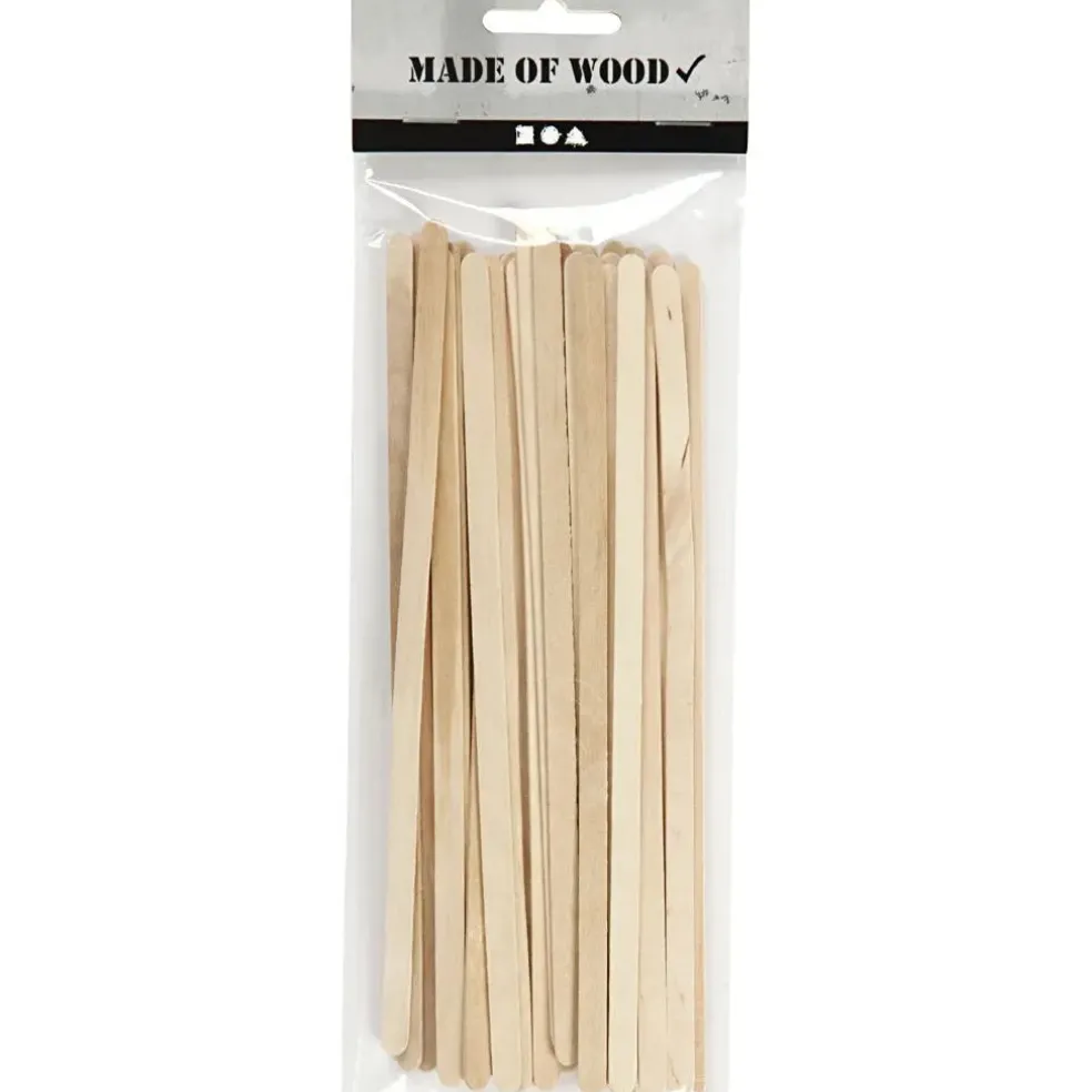 Jäätelötikku 6mm/19cm, 30kpl, elintarvikekelpoinen, koivua