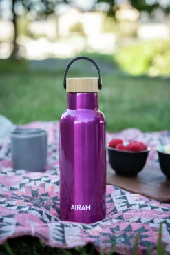 Juomapullo 0,5L Roosa nauha Teräs