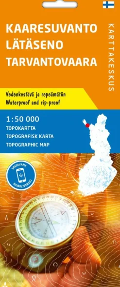 Kaaresuvanto Lätäseno Tarvantovaara, Topokartta 1:50 000