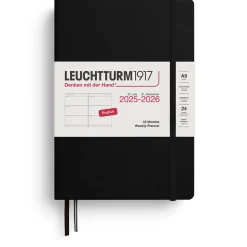 Kalenteri 2025-2026 18kk A5 Weekly Black Leuchtturm1917