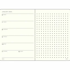 Kalenteri A5 Weekly Planner & notebook 2025 Leuchtturm1917 Black kovakantinen pistesivut