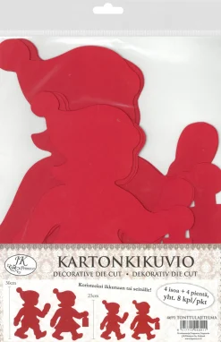 Kartonkikuvio Tonttulajitelma 8 kpl