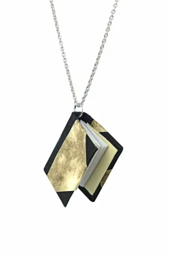 Kaulakoru miniatyyri kirja käsinsidottu, hopeaketjulla