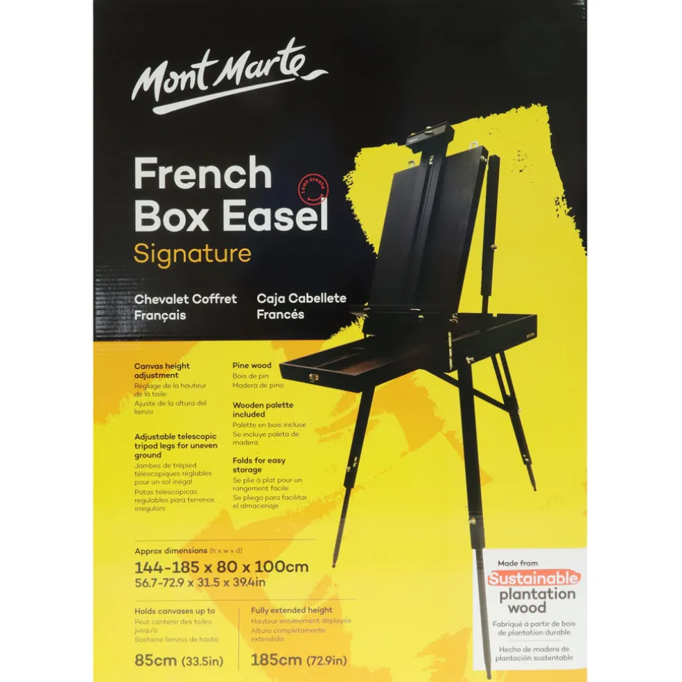 Kenttäteline säilytyslaatikolla musta Mont Marte