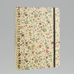 Kierremuistikirja 16x20cm Pikkukukat ruskea viivallinen Victorias Journals