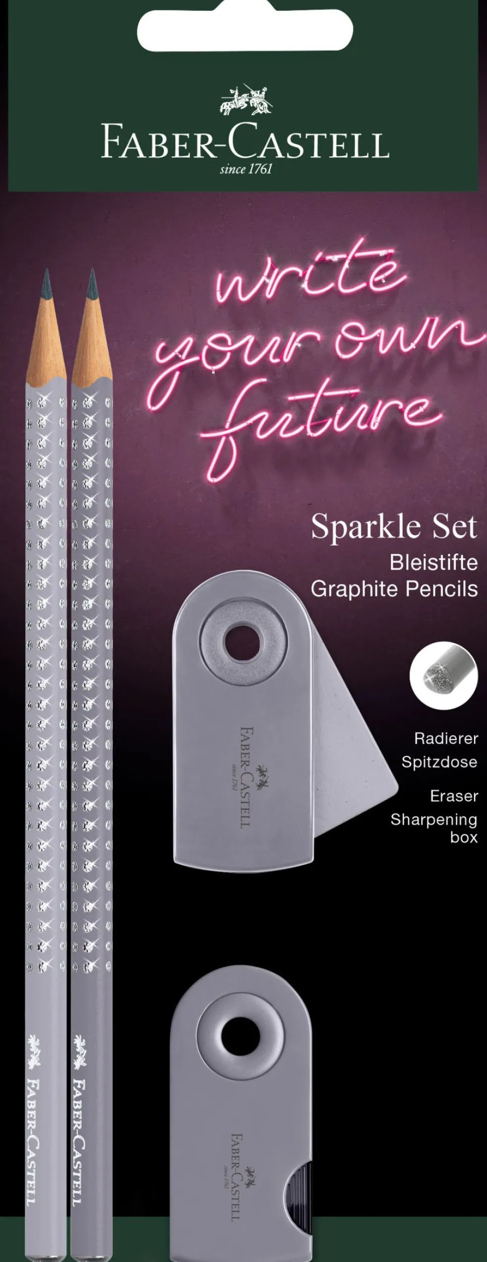 Kirjoitussetti Faber-Castell Sparkle harmaa