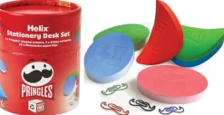 Kirjoitussetti Pringles, sis. 3 pyyhekumia, 3 x 90 muistilappuja, 20 x paperiliittimiä
