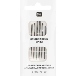 Kirjontaneula 6 kpl koko 18-22 Rico Design