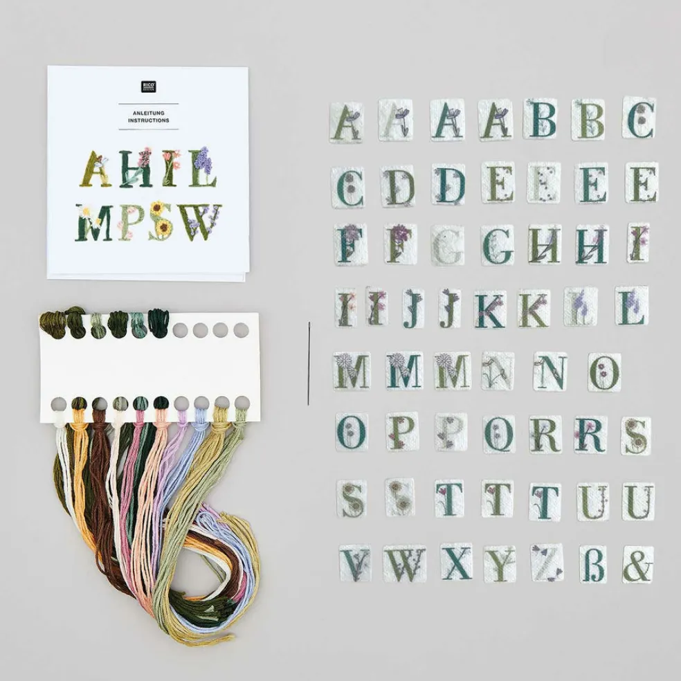 Kirjontasetti Kukka-aakkoset Rico Design