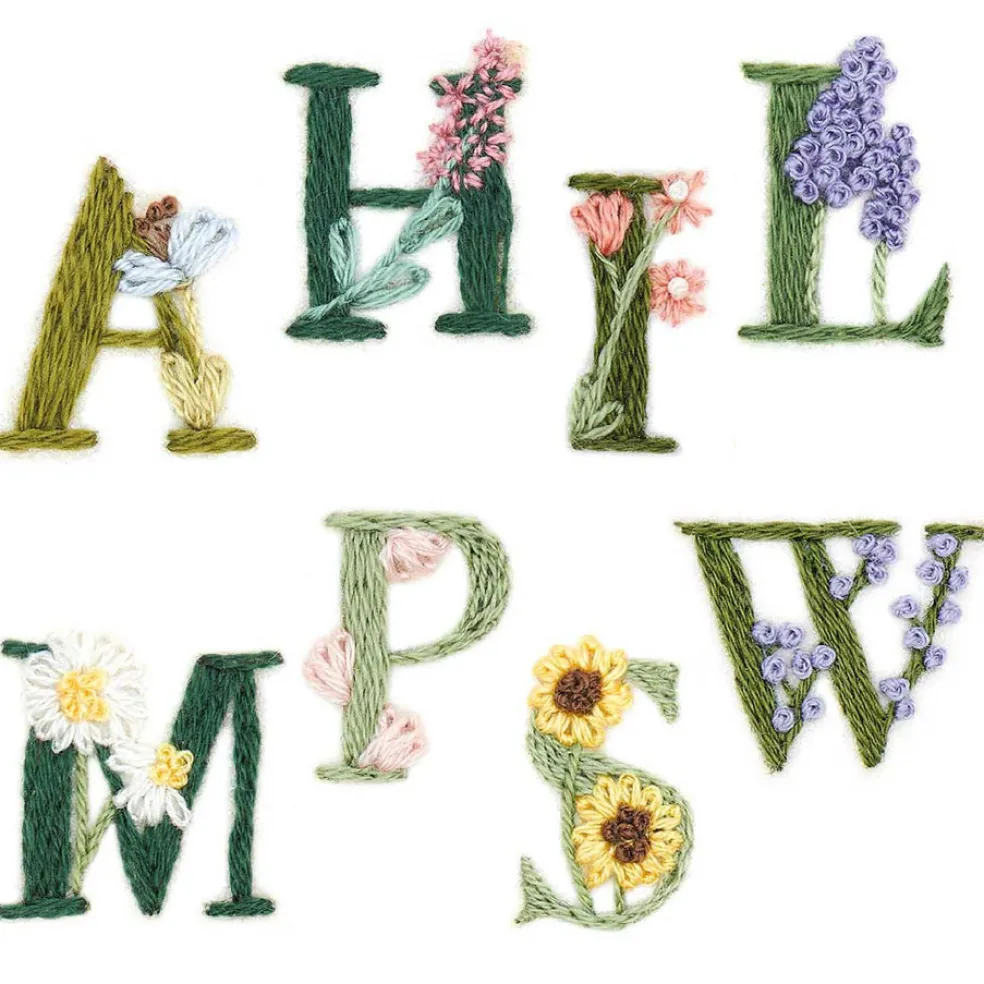 Kirjontasetti Kukka-aakkoset Rico Design