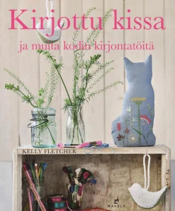 Kirjottu kissa ja muita kodin kirjontatöitä