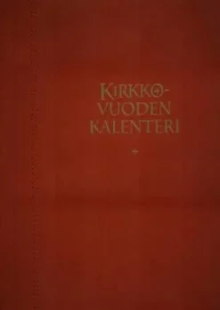 Kirkon viikkokalenteri 2026 + punaiset pujotuskannet + kynäpidike