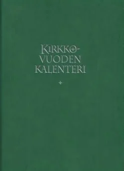 Kirkon viikkomuistio 2025 + metsänvihreät pujotuskannet, kynäpidike