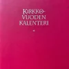Kirkon viikkomuistio 2025 + punaiset pujotuskannet, kynäpidike
