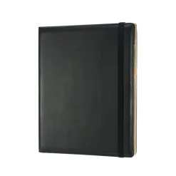 Kokouskansio 19 x 25 cm musta Victorias Journals pistesivut