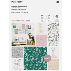 Koristepaperilehtiö A4/30 Rico Design kukka