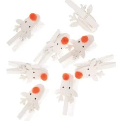 Koristepyykkipoika 8 kpl poro valkoinen Rico Design