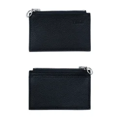 Korttikukkaro Miiko musta hirvennahkaa 12x7,5cm