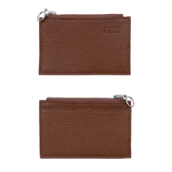 Korttikukkaro Miiko ruskea hirvennahkaa 12x7,5cm