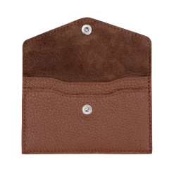 Korttikukkaro nepparilla Miiko hirvennahkaa, ruskea 12x7,5cm