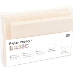 Korttipohja ja kirjekuori A7/15 kpl luonnonvalkoinen Rico Design