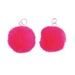 Korutarvike pompons 2 kpl neonpinkki Rico Design