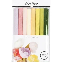 Kreppipaperilajitelma pastellit 26 x 60cm 8 väriä