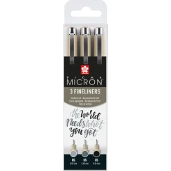 Kuitukärkikynä Sakura Pigma Micron 3 kpl 05 Black & Grey Set