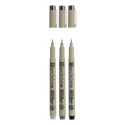 Kuitukärkikynä Sakura Pigma Micron 3 kpl 05 Black & Grey Set